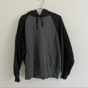 over sized light and dark grey sweatshirt